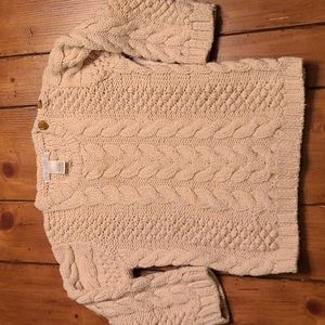 Wool blend Janie and Jack Cable Knit Button Collar Sweater